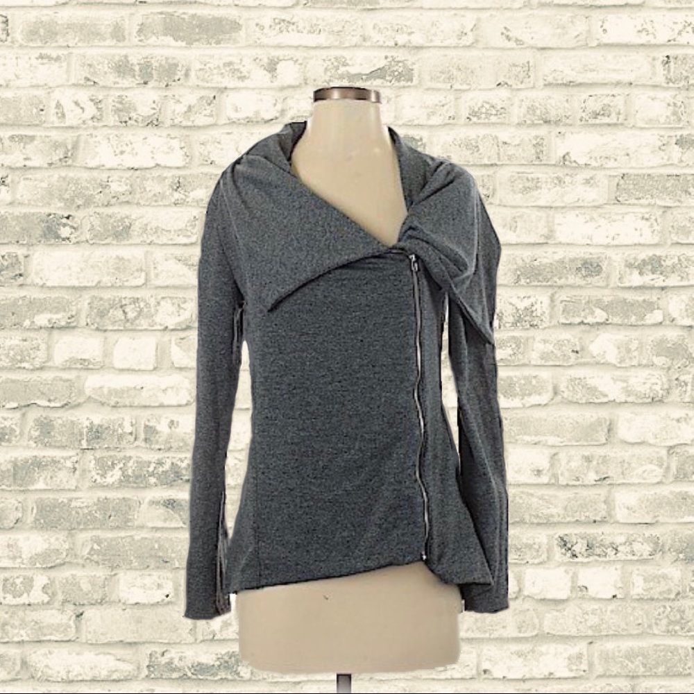 APT. 9 Heather Grey Jersey Shawl Motorcycle Jacket